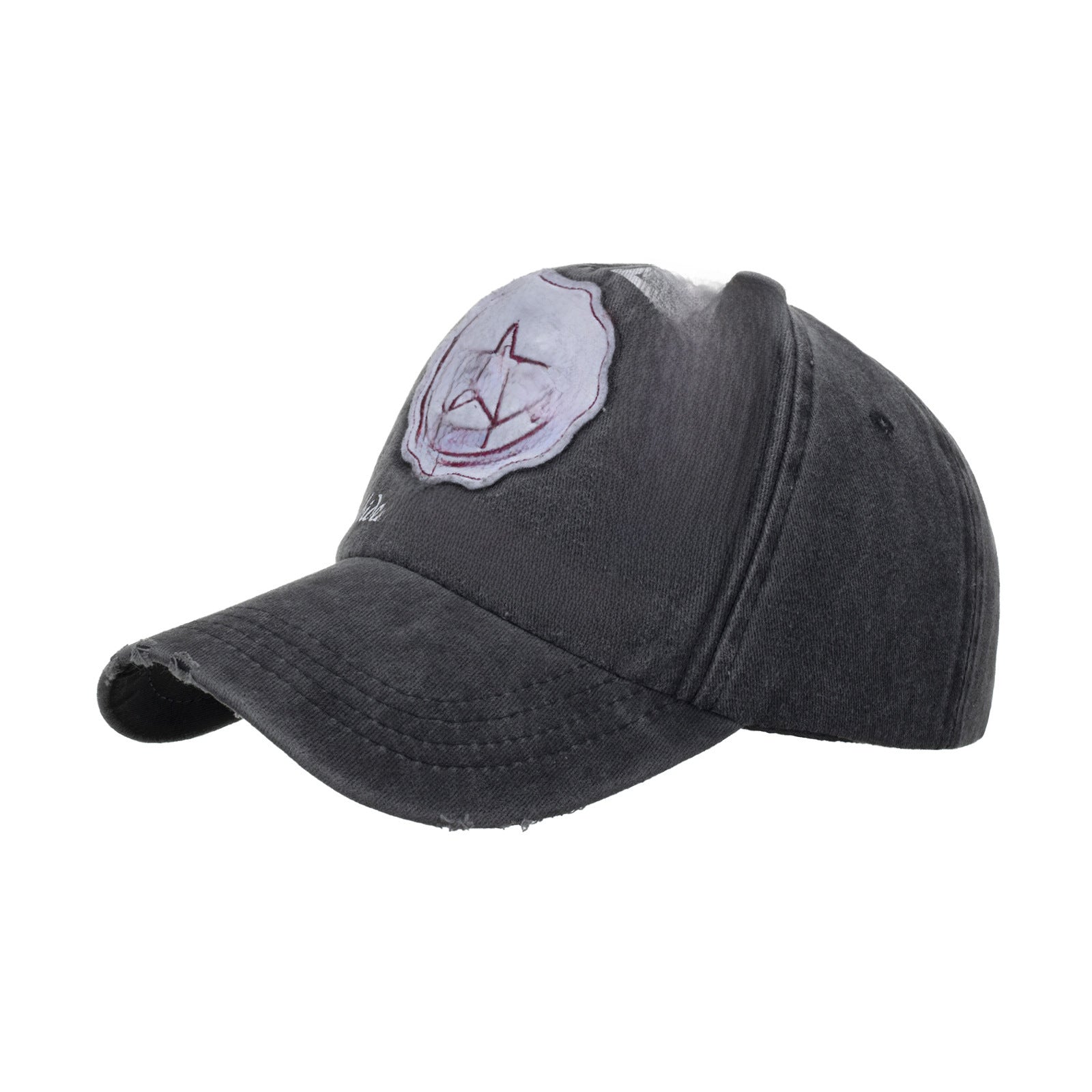 Wholesale Washed cotton alphabet print patch embroidered baseball cap